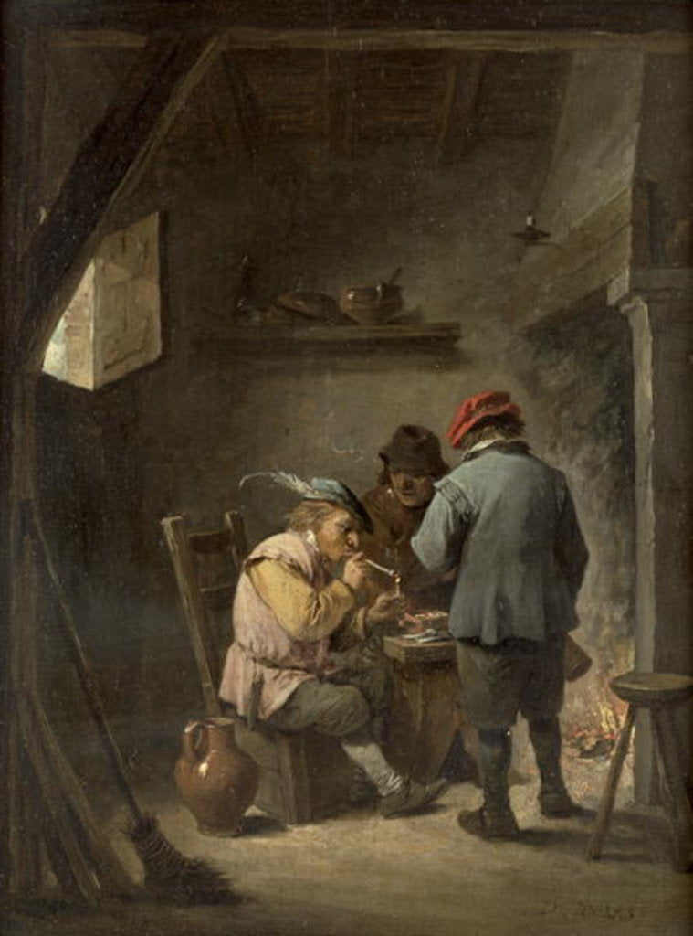 Detail of Peasants by an Inn Fire by David the Younger Teniers