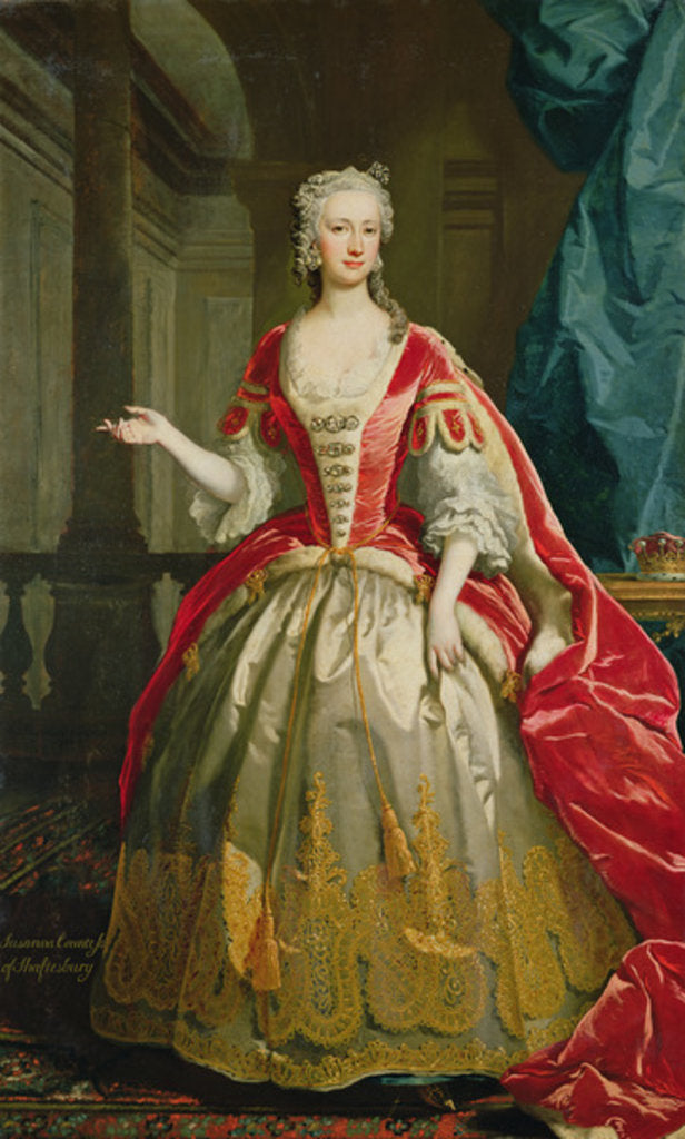 Detail of Susanna, 4th Countess of Shaftesbury, 1744 by Joseph Highmore