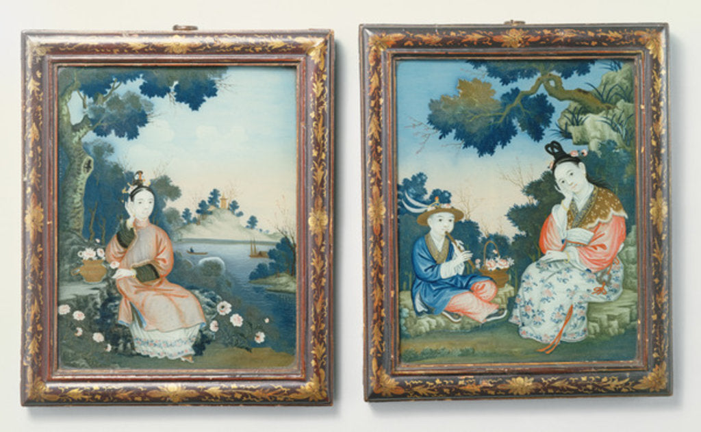 Detail of Courtly ladies by Qing Dynasty Chinese School