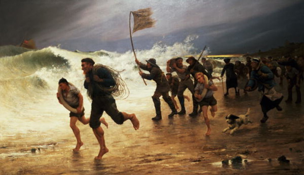 Detail of The Rescue by Maurice Poirson