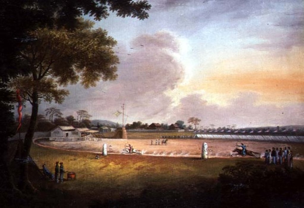 Detail of An Equestrian Archery Tournament at a Military Encampment, c.1850 by Qing Dynasty Chinese School