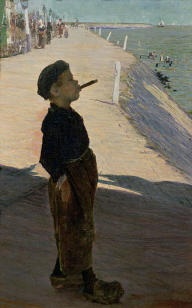 Detail of Enjoying Life, Volendam, Zuider Zee by George Sherwood Hunter