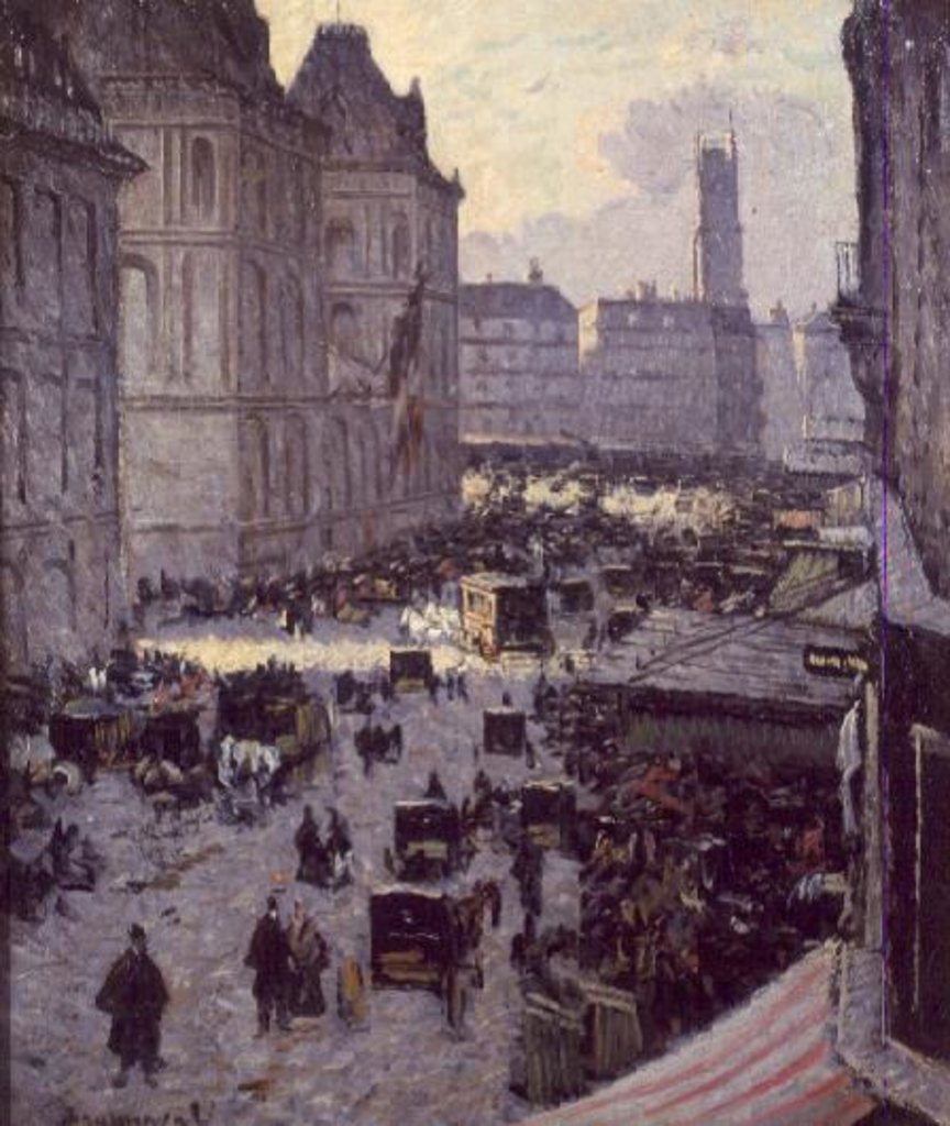 Detail of Paris Street Scene by Louis Braquaval