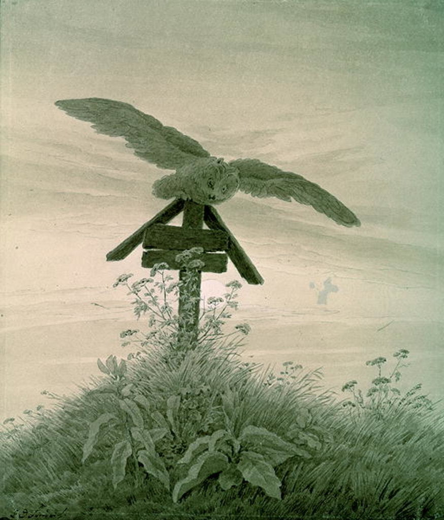 Detail of Owl on a Grave, 1836-7 by Caspar David Friedrich
