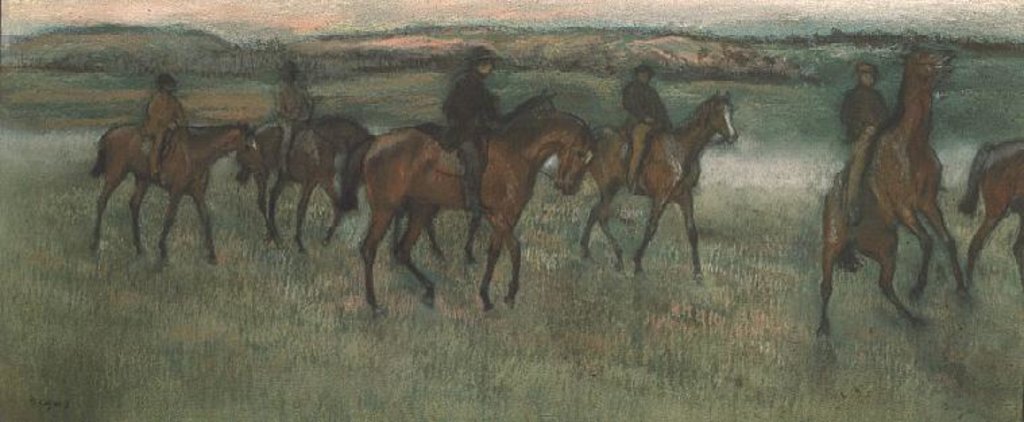 Detail of Racehorses by Edgar Degas