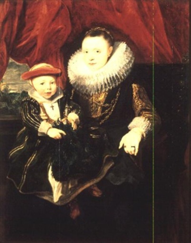 Detail of Portrait of a Woman and Child by Anthony van Dyck
