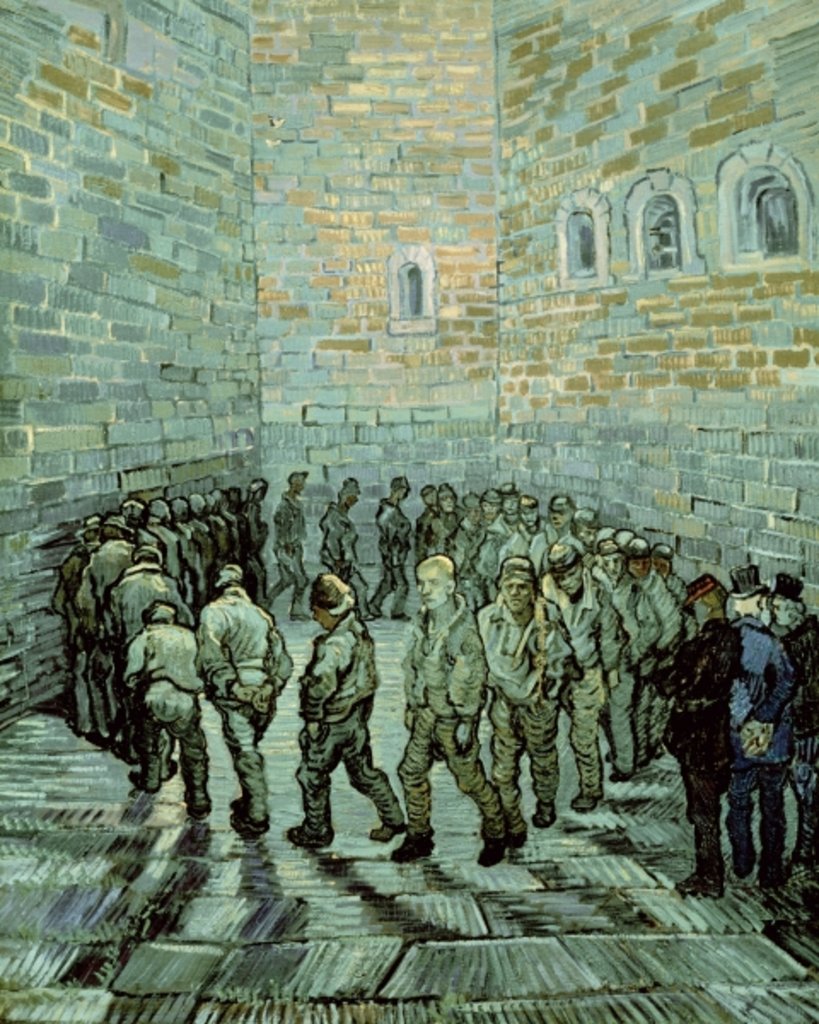 Detail of Prisoners' Round, 1890 by Vincent van Gogh