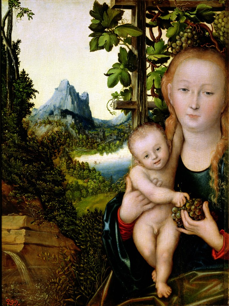 Detail of Madonna and Child, c.1525 by Lucas the Elder Cranach