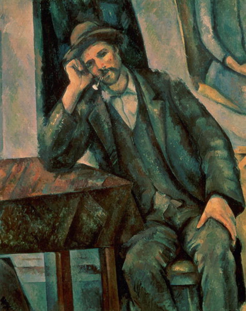 Detail of Man Smoking a Pipe by Paul Cezanne