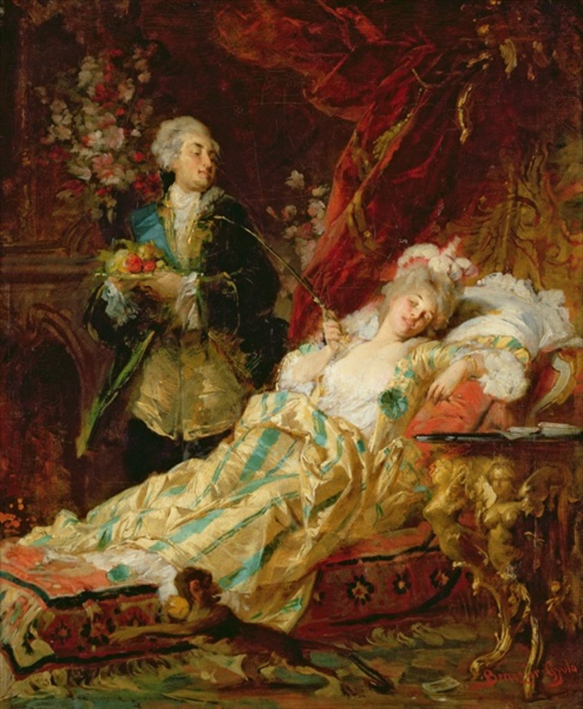 Detail of Louis XV and Madame Dubarry by Gyula Benczur