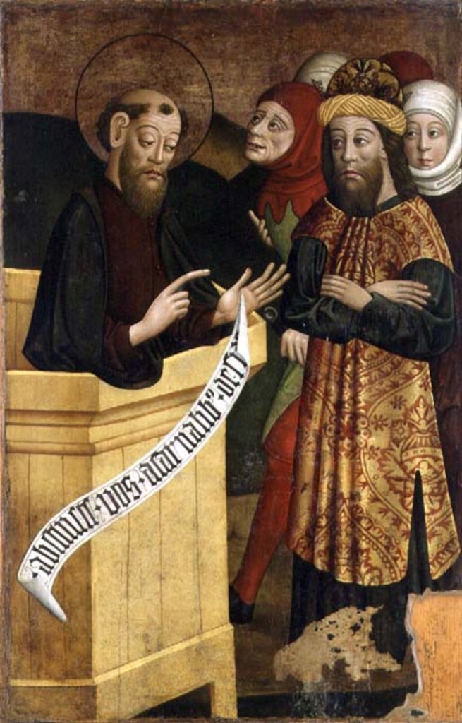 Detail of Panel of the former high altarpiece of the Church of Saint Peter and Saint Paul in Csíksomlyó, c.1480 by Hungarian School