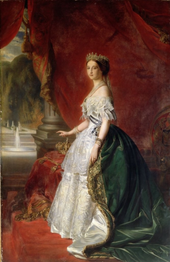 Detail of Portrait of Empress Eugenie of France by Austrian School