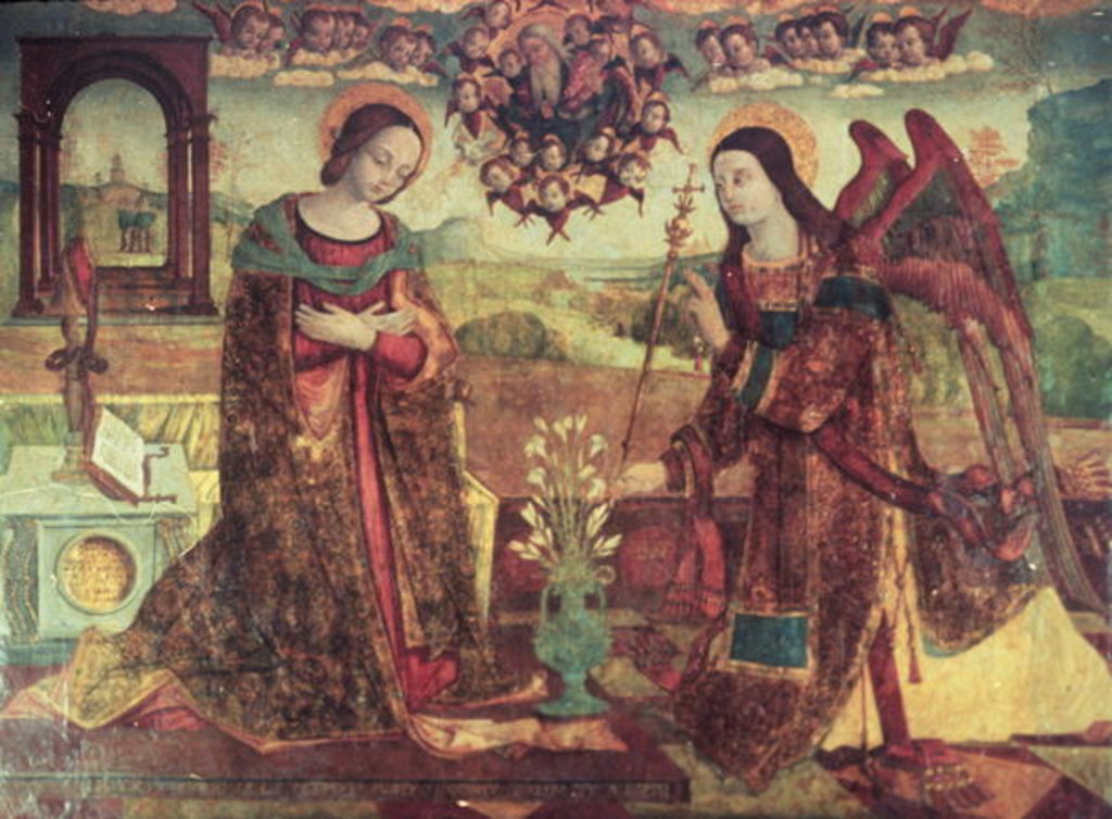 Detail of The Annunciation by Nikola Bozidarovic