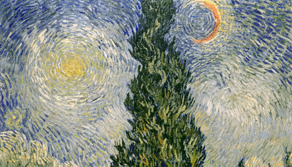 Detail of Road with Cypresses, 1890 by Vincent van Gogh