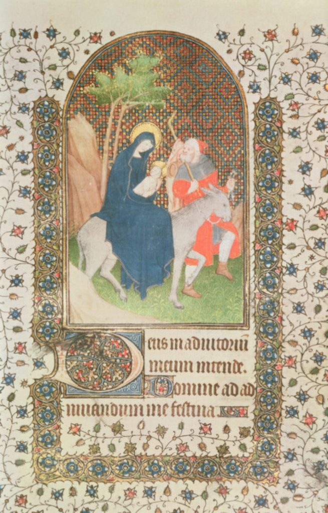 Detail of Flight into Egypt, French, 14th century by French School