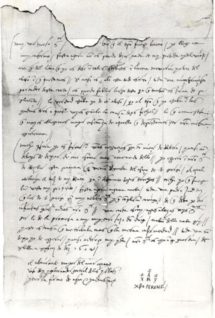 Script Columbus Fragment of letter written by Christopher Columbus posters & prints by ...