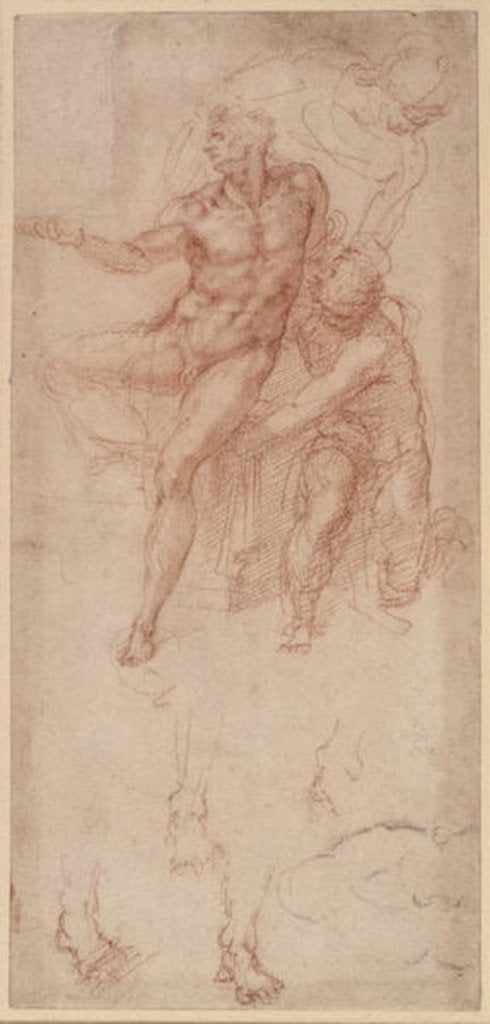 Detail of Figure Studies by Michelangelo Buonarroti