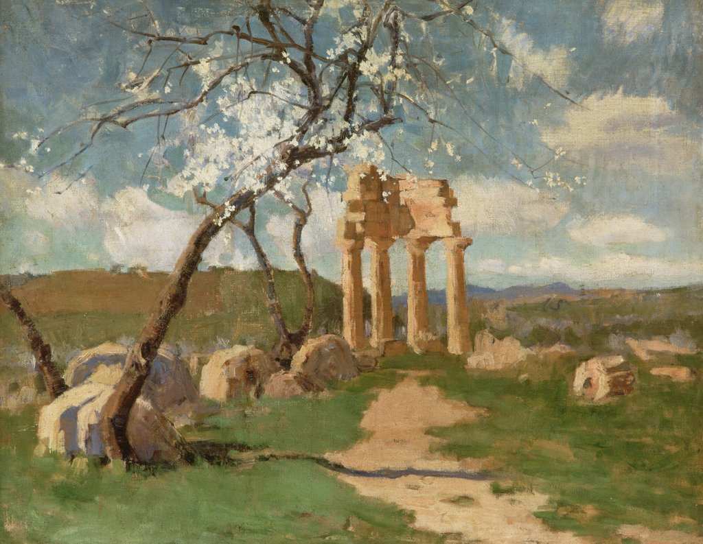 Detail of Almond Trees and Ruins, Sicily by John Peter Russell