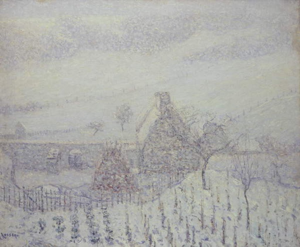 Detail of Blizzard at Hedouville by Gustave Loiseau