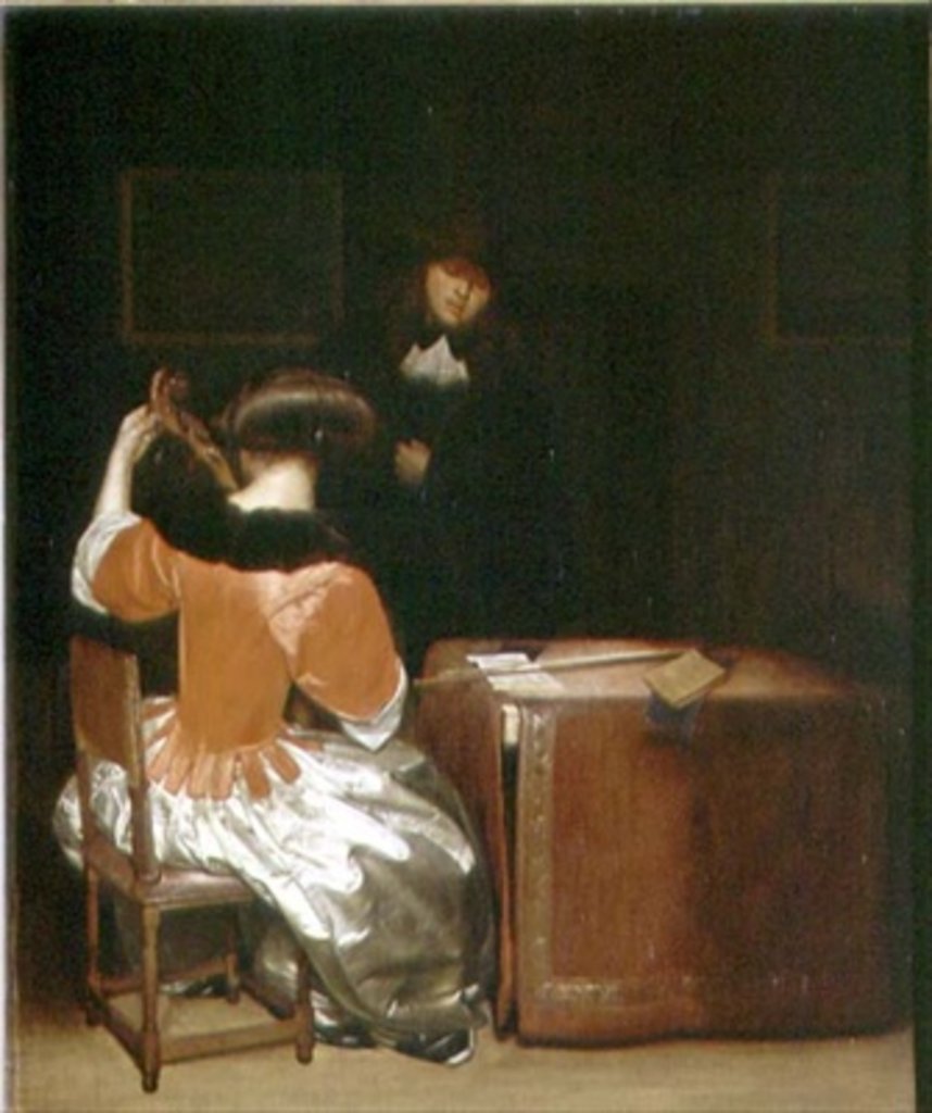 Detail of Music Lesson by Gerard ter Borch or Terborch