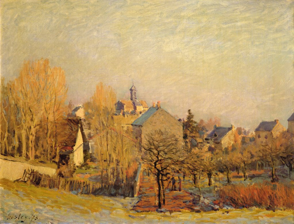 Detail of Frosty Morning in Louveciennes, 1873 by Alfred Sisley