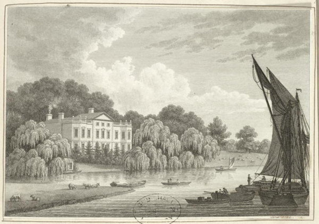 Detail of Country House with Lake and Boats by Walter Williams