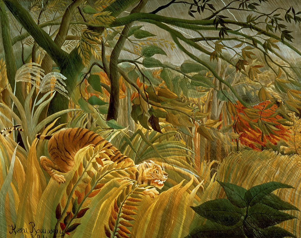 Detail of Tiger in a Tropical Storm 1891 by Henri J.F. Rousseau