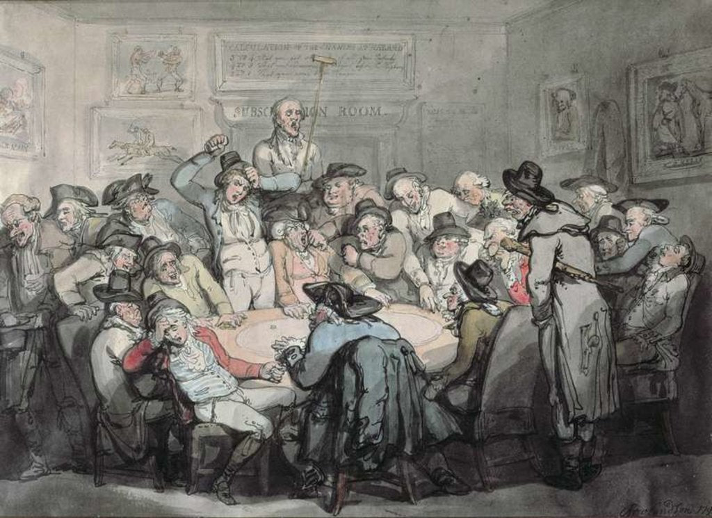 Detail of The Hazard Room by Thomas Rowlandson