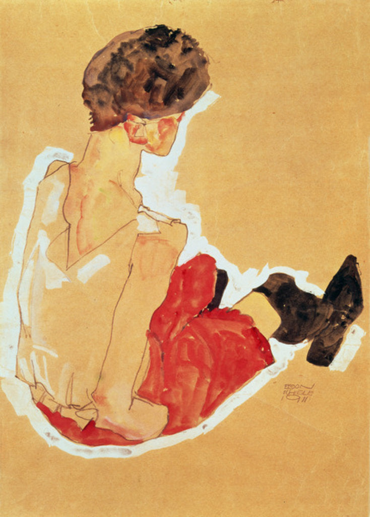 Detail of Seated Woman, 1911 by Egon Schiele