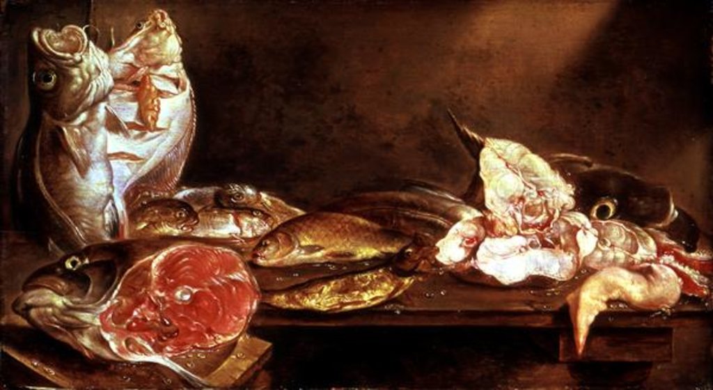 Detail of Still Life with Fish, 1640 by Alexander van Adriaenssen