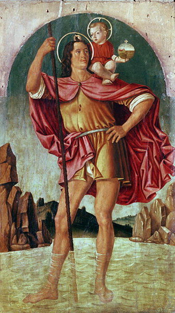 Detail of St. Christopher by Filippo Mazzola or Mazzola dell'Erbette