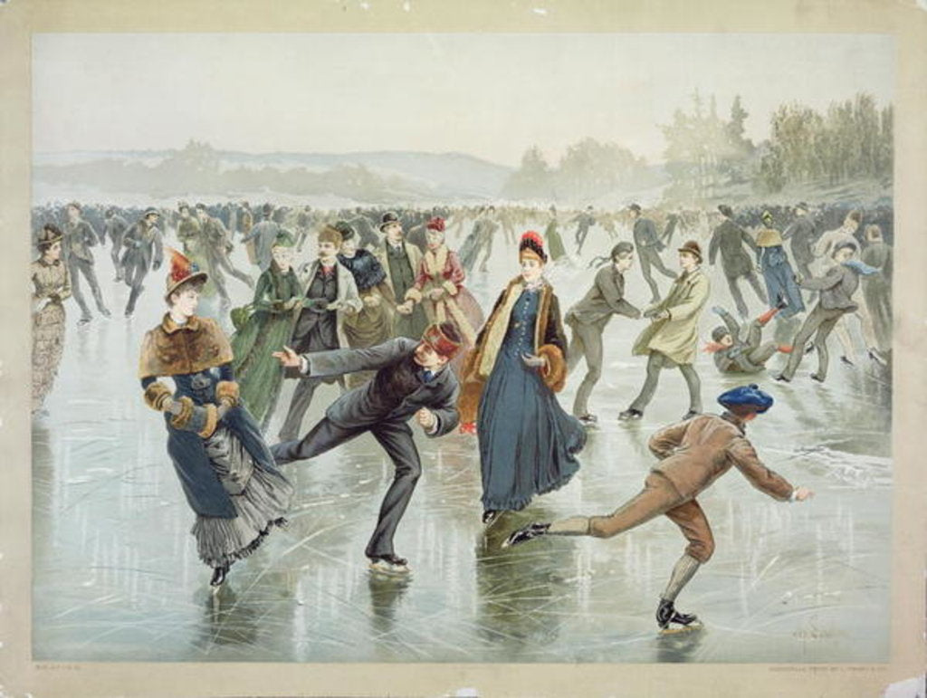Detail of Skating, published by L. Prang and Co. by Henry Sandham
