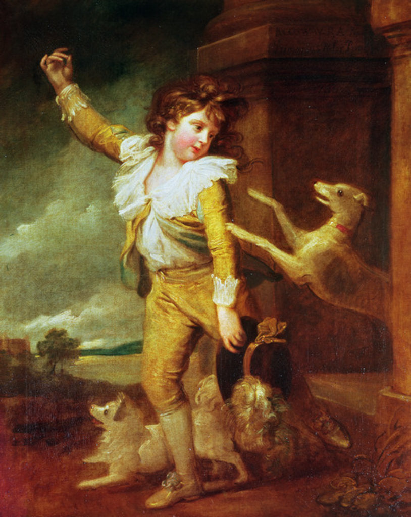 Detail of Boy with Dogs by Richard Cosway