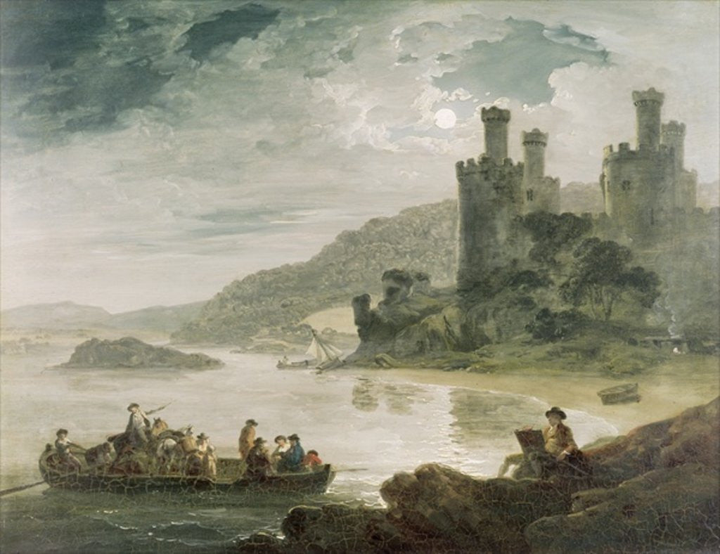 Detail of Conway Castle by Julius Caesar Ibbetson