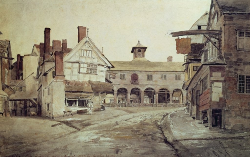 Detail of Market Place, Hereford, 1803 by Cornelius Varley