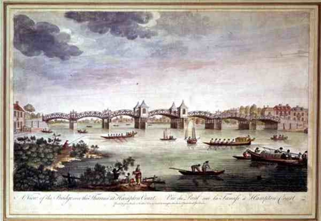 Detail of View of the Bridge over the Thames at Hampton Court by English School