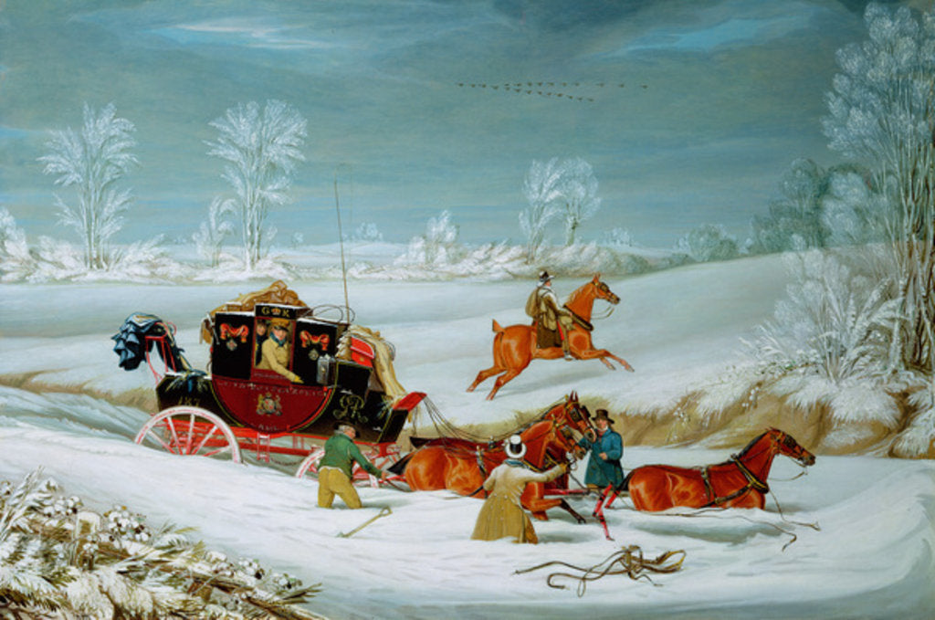 Detail of Mail Coach in the Snow by John Pollard