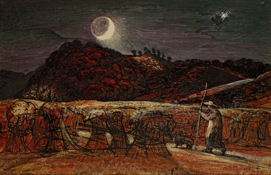 Detail of Cornfield by Moonlight, with the Evening Star, c.1830 by Samuel Palmer