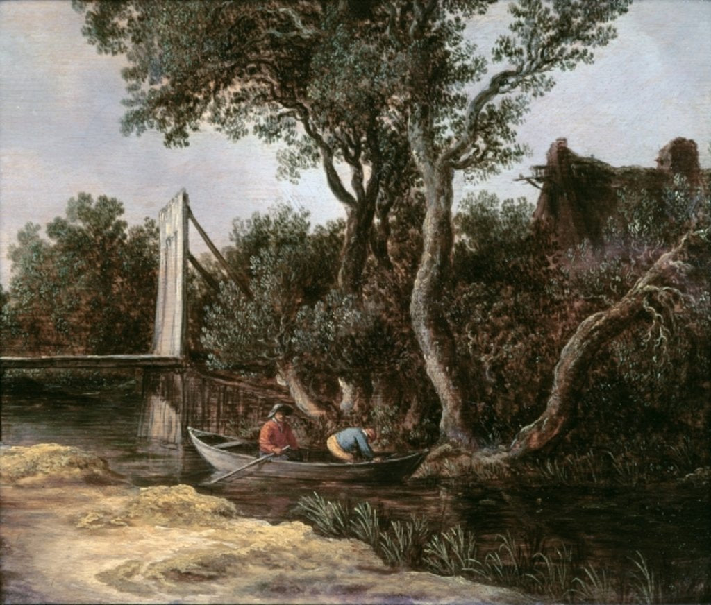 Detail of Landscape with Bridge by Jan Josephsz. van Goyen