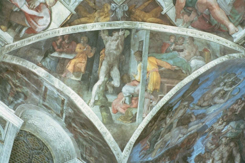 Detail of Sistine Chapel Ceiling: Haman by Michelangelo Buonarroti