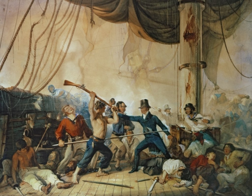 Detail of The Melee on Board the Chesapeake, 1813 by Anonymous Anonymous