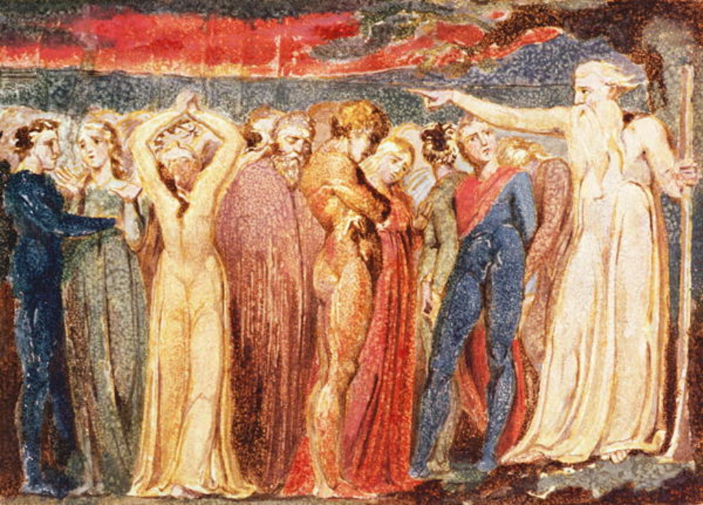 Detail of Joseph of Arimathea preaching to the inhabitants of Britain by William Blake