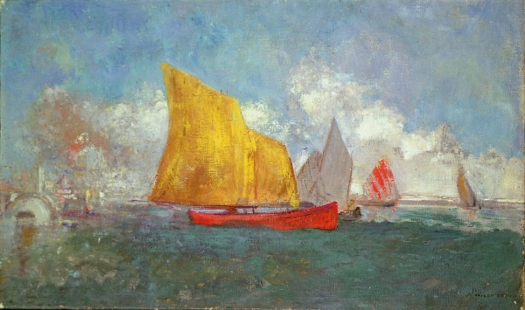 Detail of Yachts in a Bay by Odilon Redon
