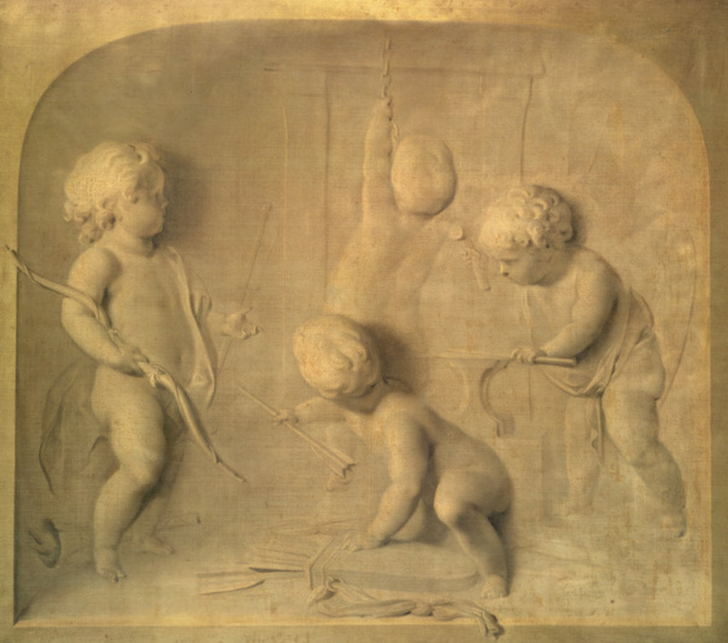 Detail of Putti Fashioning Cupid's Arrows by Jacob de Wit