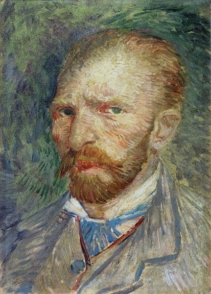 Detail of Self Portrait by Vincent van Gogh