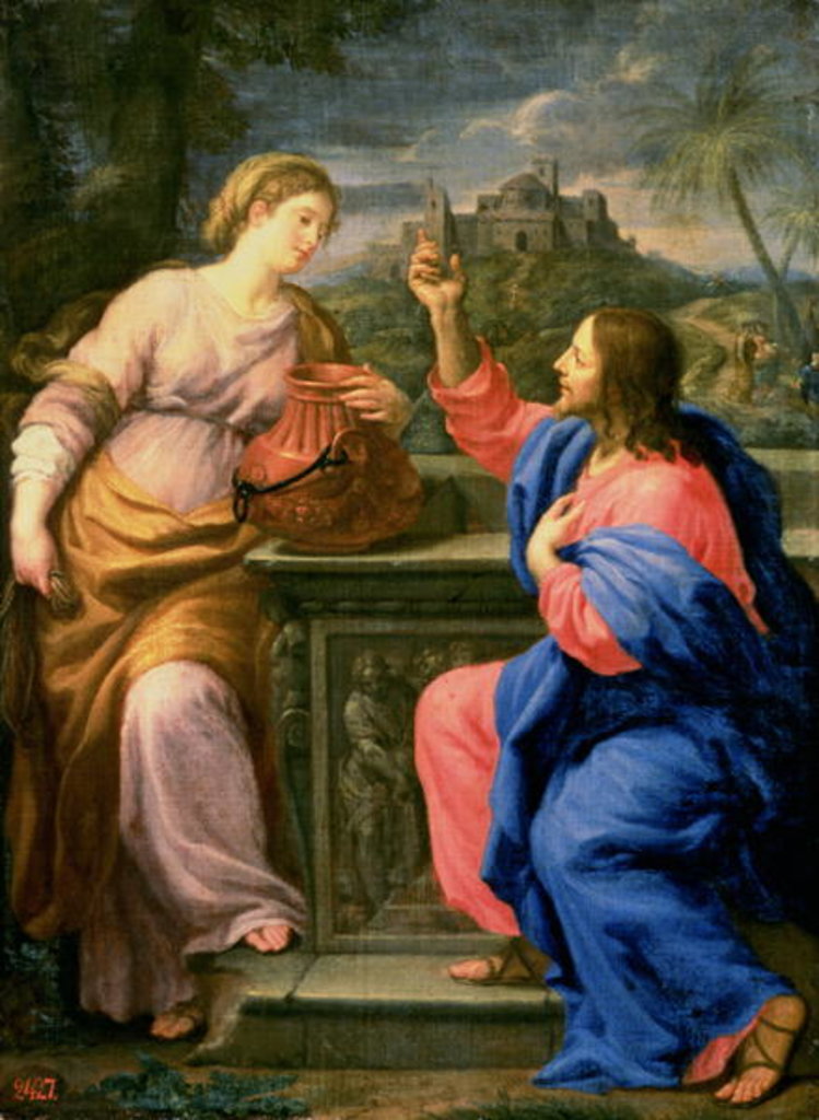 Detail of Christ and the Woman from Samaria by Carlo Maratta or Maratti