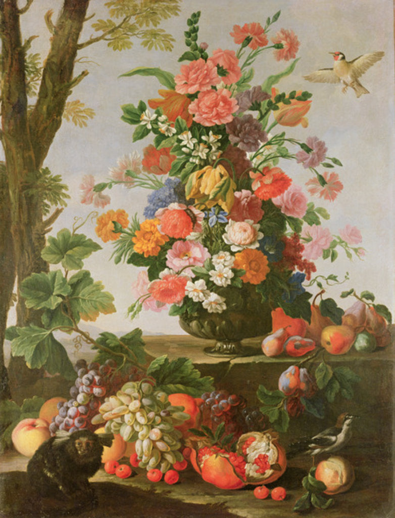 Detail of Flower Piece, 17th century by Michele Pace del Campidoglio