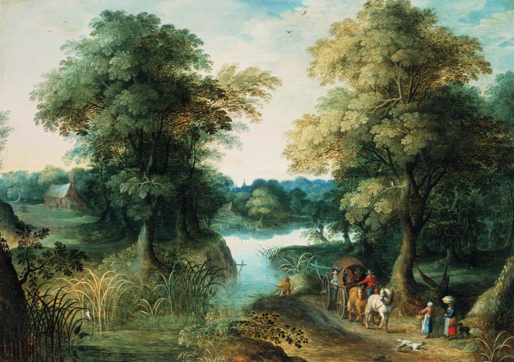 River Landscape by Jan the Elder Brueghel