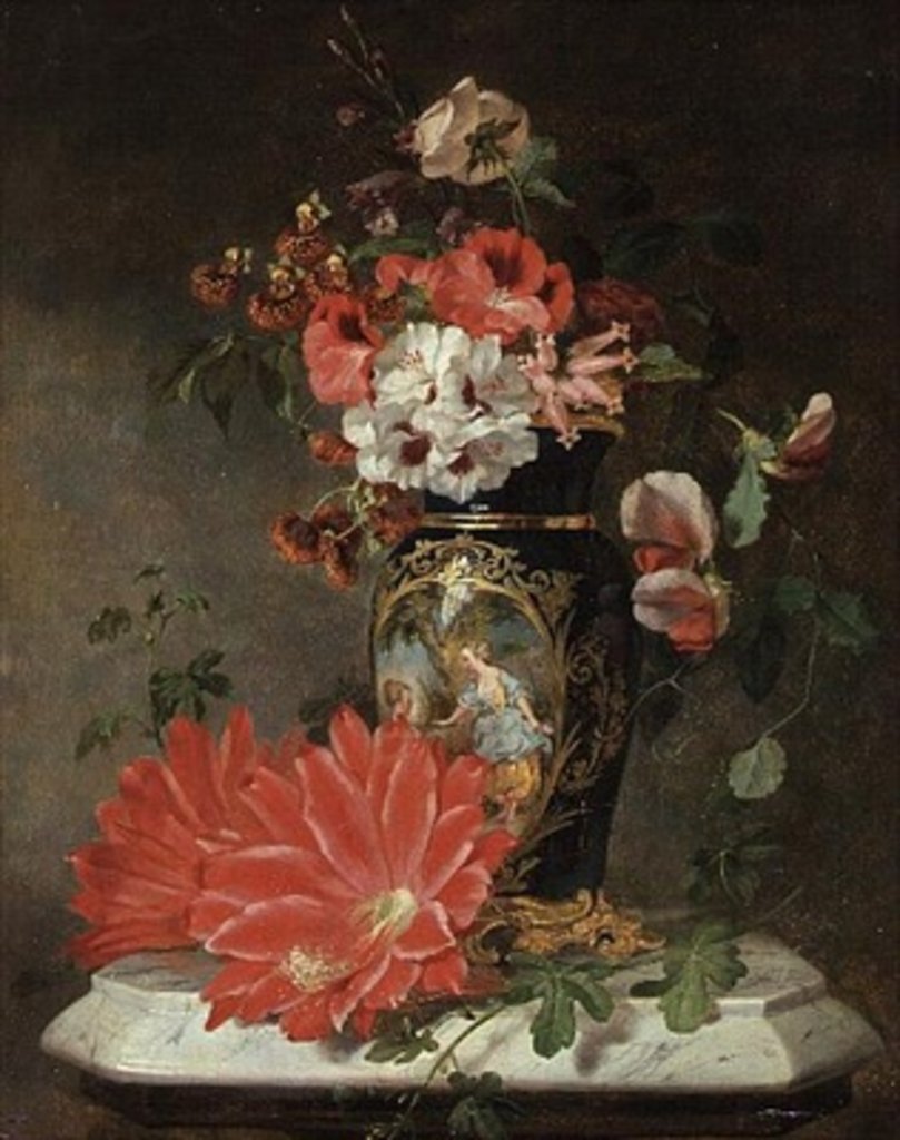 Detail of Flowers Still Life by Willem van Leen