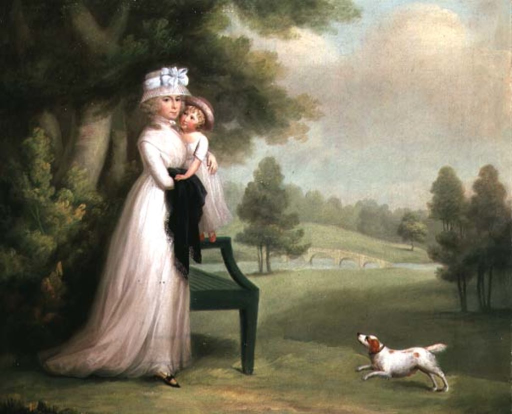 Detail of Woman and Child in Park by Richard Cosway